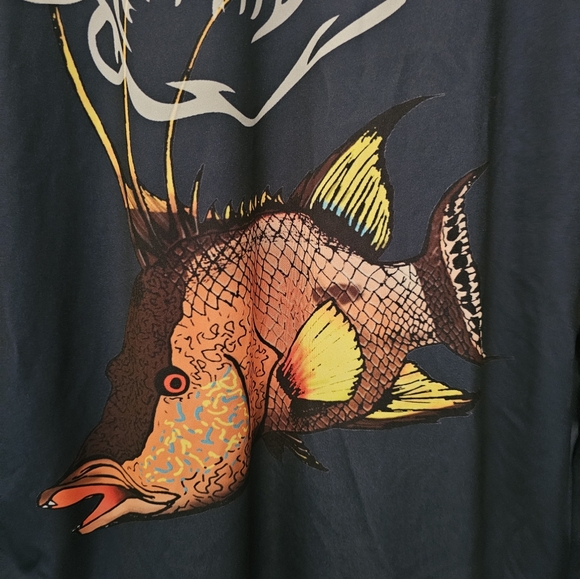 GET HOOKED S.I.C. HOGFISH L/S size 2XL DARK BLUE NEW WITH TAGS Made in the USA - Picture 6 of 8
